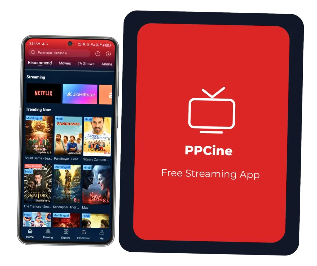 Download PPCine APK Latest Version (v4.3.5) 2025 1 A mobile and table showing app interface of ppcine apk
