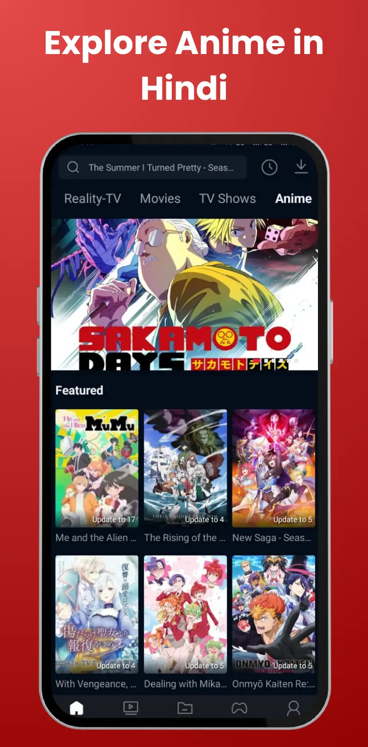 Anime titles in Hindi on PPCine including Naruto and sakamoto days